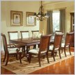 Standard St Pierre Double Pedestal Table with Upholstered Chairs Dining Table Set