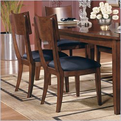Standard Bay Heights Fabric Side Chair in Deep Brown Finish (Set of 2)