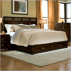 Standard City Gazebo II Queen/King Panel Bed in Dutch Chocolate Brown Finish