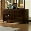  Standard City Gazebo II Double 6 Drawer Dresser in Dutch Chocolate Brown Finish 