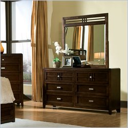 Standard City Gazebo II 2 Piece Mirror and Dresser in Dutch Chocolate Brown Finish