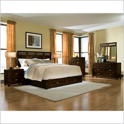 Standard City Gazebo II 5 Piece Panel Bedroom Set in Dutch Chocolate Brown