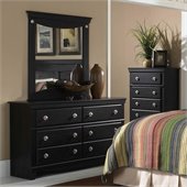 Standard Carlsbad Double Dresser and Mirror in Dark Pecan