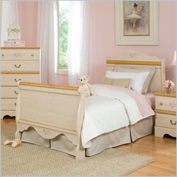 Standard Furniture Princess Twin Sleigh Bed in White Wash