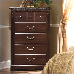 Standard Sorrento 5 Drawer Chest in Olympus Brown Finish