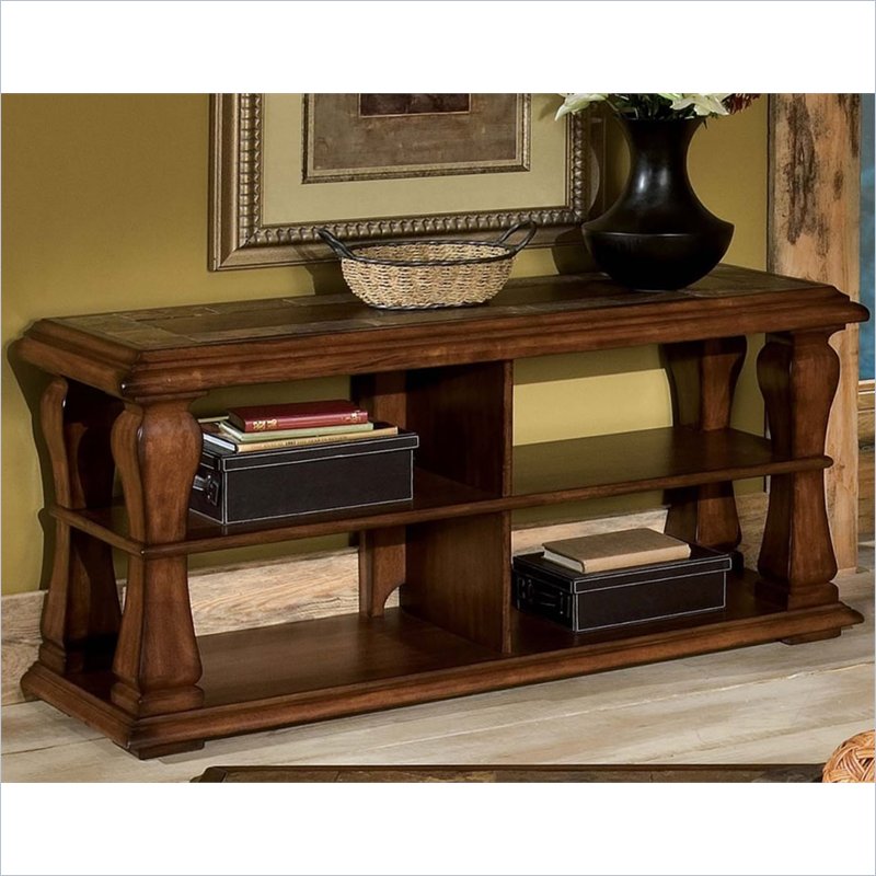 Standard Furniture Breckenridge 55 Inch TV Console in Pecan