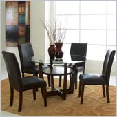 Standard Furniture Apollo Round Glass Dining Table in Merlot