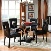 Standard Furniture Folio Round Dining Table in Black High Gloss Finish