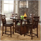 Standard Furniture Sonoma 5 Piece Counter Height Dining Set in Warm Oak