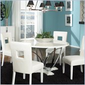 Standard Furniture Meridian Round Dining Table in White Gloss