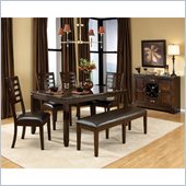 Standard Furniture Bella Marbella 6 Piece Dining Set in Chocolate Cherry