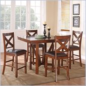 Standard Furniture Sundance Counter Height Table Set in Rich Brown