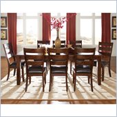 Standard Furniture Abaco 9 Piece Dining Set with Leaf in Tobacco Brown
