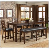 Standard Furniture Abaco 6 Piece Dining Set with Leaf in Tobacco Brown