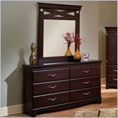 Standard City Crossing Cherry Double Dresser and Mirror Set