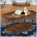 Standard Crescendo Oval Brown Wood Glass Top Coffee Table