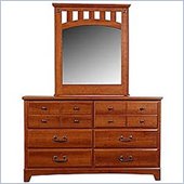 Standard City Park Cherry Dresser and Mirror Set in Antique Pewter
