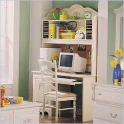 Standard Diana Wood Desk with Hutch in White Wash