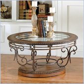 Standard Crescendo Round Glass Top Coffee Table and End Table Set