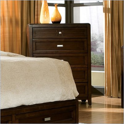  Standard City Gazebo II Single 5 Drawer Chest in Dutch Chocolate Brown Finish 