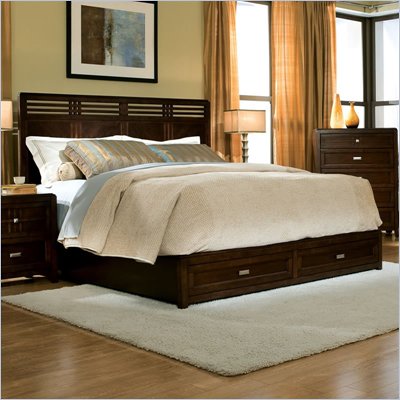  Standard City Gazebo II Queen/King Panel Bed in Dutch Chocolate Brown Finish 