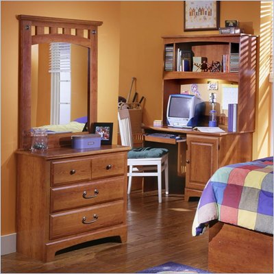 Standard City Park Kids Single Dresser and Mirror in Cherry Finish