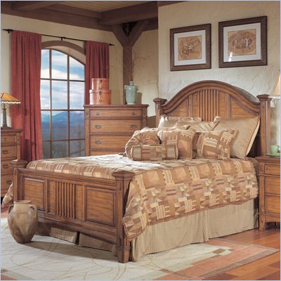 Mission Headboard on Standard Mission Hills Chestnut Brown Panel Bed With Arched Headboard