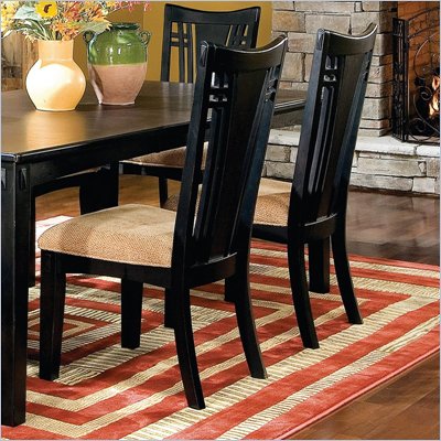Standard Sonoma County Fabric Side Chair in Black Finish (Set of 2)