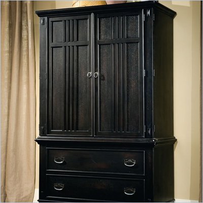 Standard Sonoma County Black TV Armoire In Rubbed Black Finish