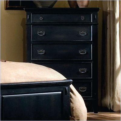 Standard Sonoma County 5 Drawer Chest in Rubbed Black Finish