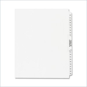 Kleer-Fax Legal 80000 Series Printed 26 - 50 Exhibit Index Divider