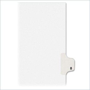 Kleer-Fax Legal 80000 Series Printed 8 Exhibit Index Divider