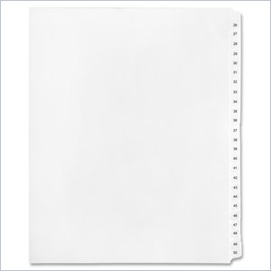 Kleer-Fax Legal 90000 Series Printed 26 - 50 Exhibit Index Divider