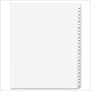 Kleer-Fax Legal 90000 Series Printed 76 - 100 Exhibit Index Divider