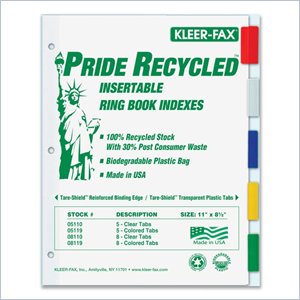 Kleer-Fax Pride Series 5-Tab Insertable Index