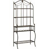 Hillsdale Camelot Bakers Rack with Wine Storage in Black