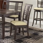 Hillsdale Tiburon Fabric Side Chair in Dark Brown Espresso Finish (Set of 2)