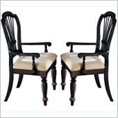 Hillsdale Wilshire Fabric Arm Chair in Rubbed Black Finish (Set of 2)