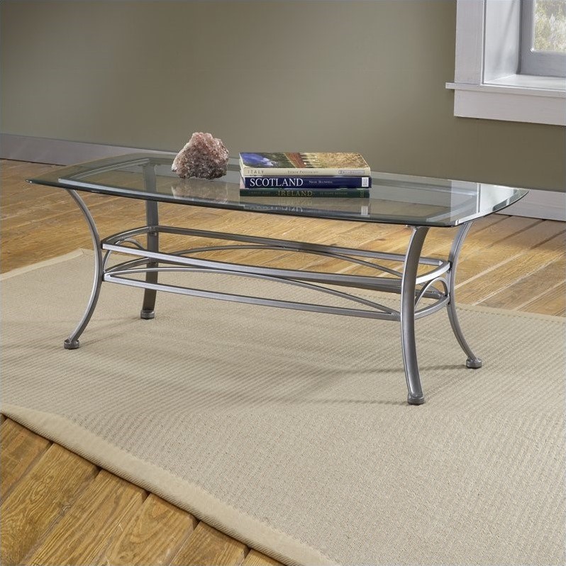 Hillsdale Furniture 4885OTC Abbington Dark Pewter Metal Rectangle Coffee Table