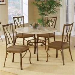 Hillsdale Brookside 5 Piece Round Dinette Set with Diamond Back Chairs