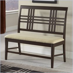 Hillsdale Tiburon Fabric Dining Bench in Dark Brown Espresso Finish