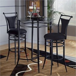 Hillsdale Cierra Mix-n-Match 3pc Pub Table Set with Stools in Black