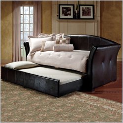 Hillsdale Brookland Leather Daybed in Dark Brown Finish with Trundle by Hillsdale