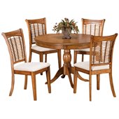 Hillsdale Bayberry 5 Piece Round Dining Table Set in Oak Finish