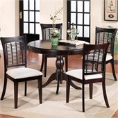 Hillsdale Bayberry Pedestal Round Dining Table Set in Dark Cherry