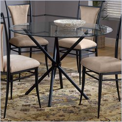 Hillsdale Mix-N-Match 44 Inch Glass Top Stick Table in Black Finish