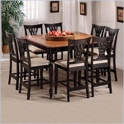 Hillsdale Embassy 9 Piece Counter Height Dining Table Set in Black