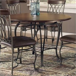 Hillsdale Montello Round Casual Dining Table in Old Steel Finish