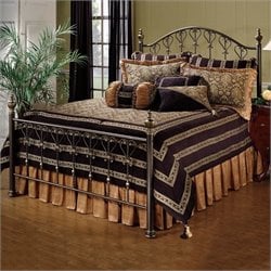 Hillsdale Huntley Metal Panel Bed in Dusty Bronze Finish