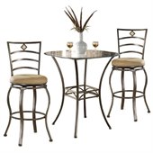 Hillsdale Brookside 3 Piece Bar Height Bistro Table Set with Marin Stools